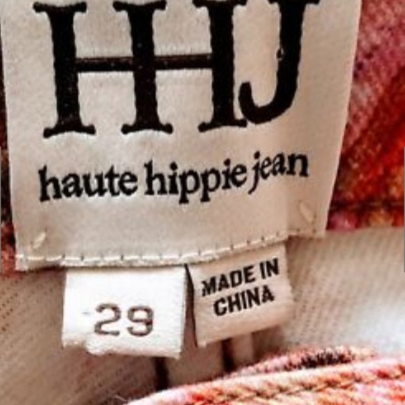 HAUTE HIPPIE Washed Pink Floral Jeans Skinny Leg - Picture 4 of 8